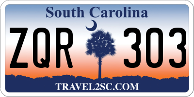 SC license plate ZQR303
