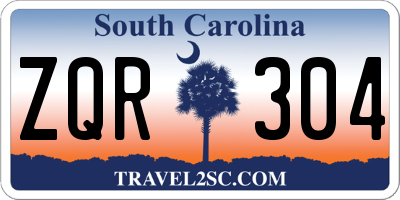 SC license plate ZQR304