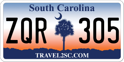 SC license plate ZQR305