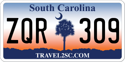 SC license plate ZQR309