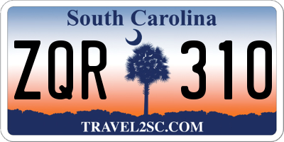 SC license plate ZQR310