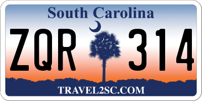 SC license plate ZQR314