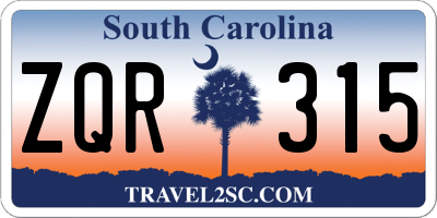 SC license plate ZQR315