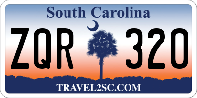 SC license plate ZQR320