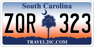 SC license plate ZQR323