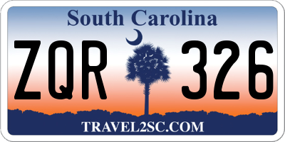 SC license plate ZQR326