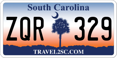 SC license plate ZQR329