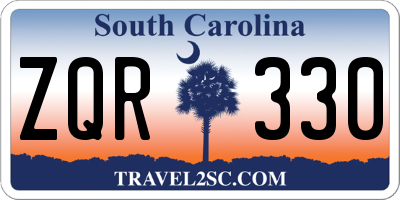 SC license plate ZQR330