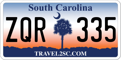 SC license plate ZQR335