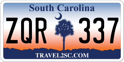 SC license plate ZQR337
