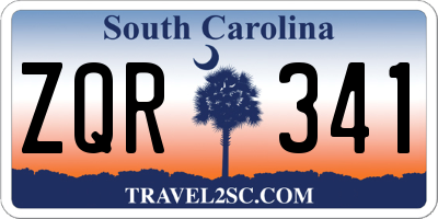 SC license plate ZQR341