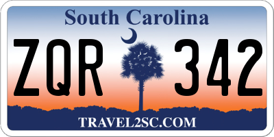 SC license plate ZQR342