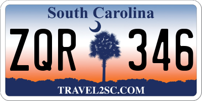 SC license plate ZQR346