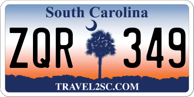SC license plate ZQR349