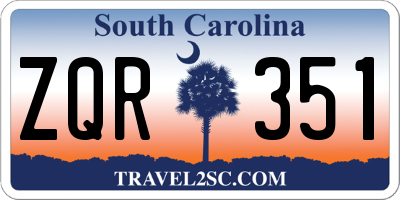 SC license plate ZQR351
