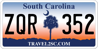 SC license plate ZQR352