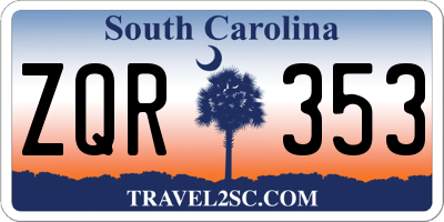 SC license plate ZQR353