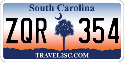 SC license plate ZQR354