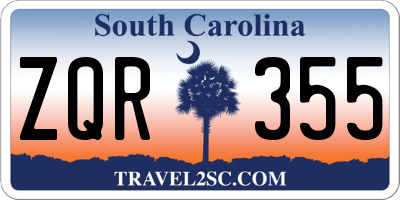 SC license plate ZQR355