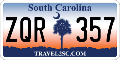 SC license plate ZQR357