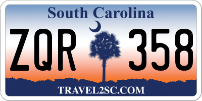 SC license plate ZQR358