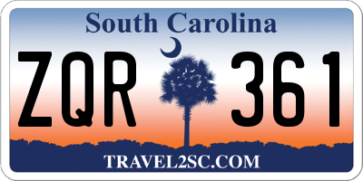 SC license plate ZQR361
