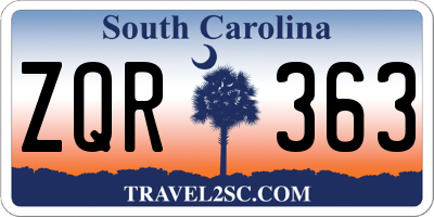 SC license plate ZQR363