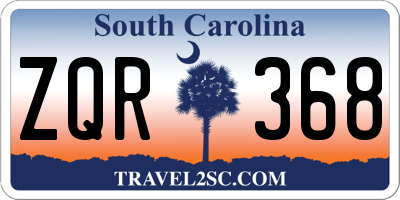 SC license plate ZQR368