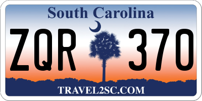 SC license plate ZQR370