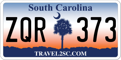SC license plate ZQR373