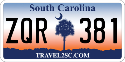 SC license plate ZQR381