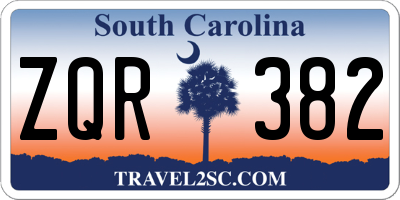 SC license plate ZQR382
