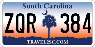 SC license plate ZQR384