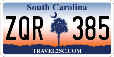 SC license plate ZQR385