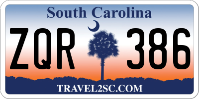 SC license plate ZQR386