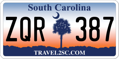 SC license plate ZQR387