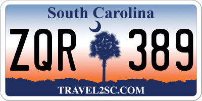 SC license plate ZQR389