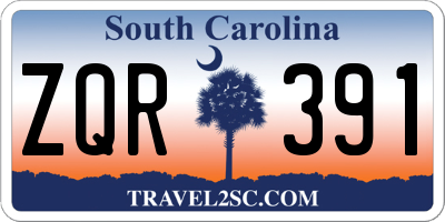 SC license plate ZQR391