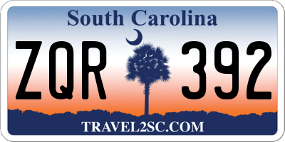 SC license plate ZQR392