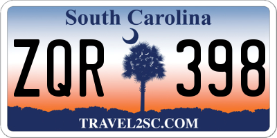 SC license plate ZQR398