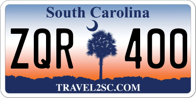 SC license plate ZQR400