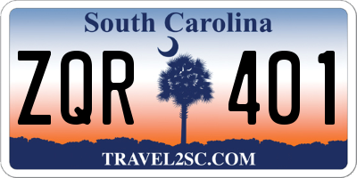 SC license plate ZQR401