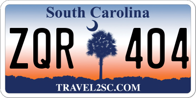 SC license plate ZQR404
