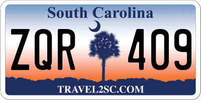 SC license plate ZQR409