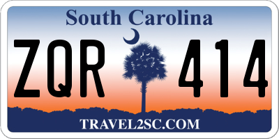SC license plate ZQR414