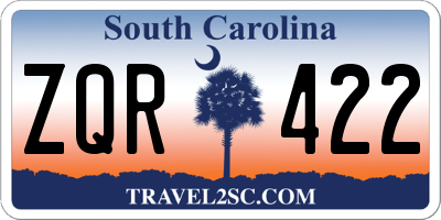 SC license plate ZQR422