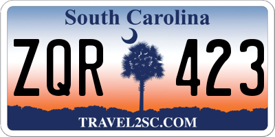 SC license plate ZQR423