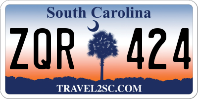 SC license plate ZQR424
