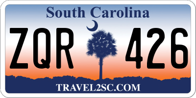 SC license plate ZQR426