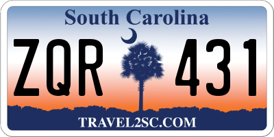 SC license plate ZQR431